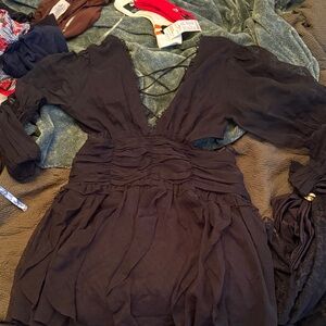 Boohoo Black Backless Dress